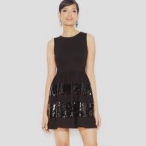 Bar III sleveless sequin flared dress L